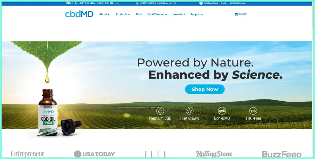 cbdMD Homepage CBD Oil for ADHD